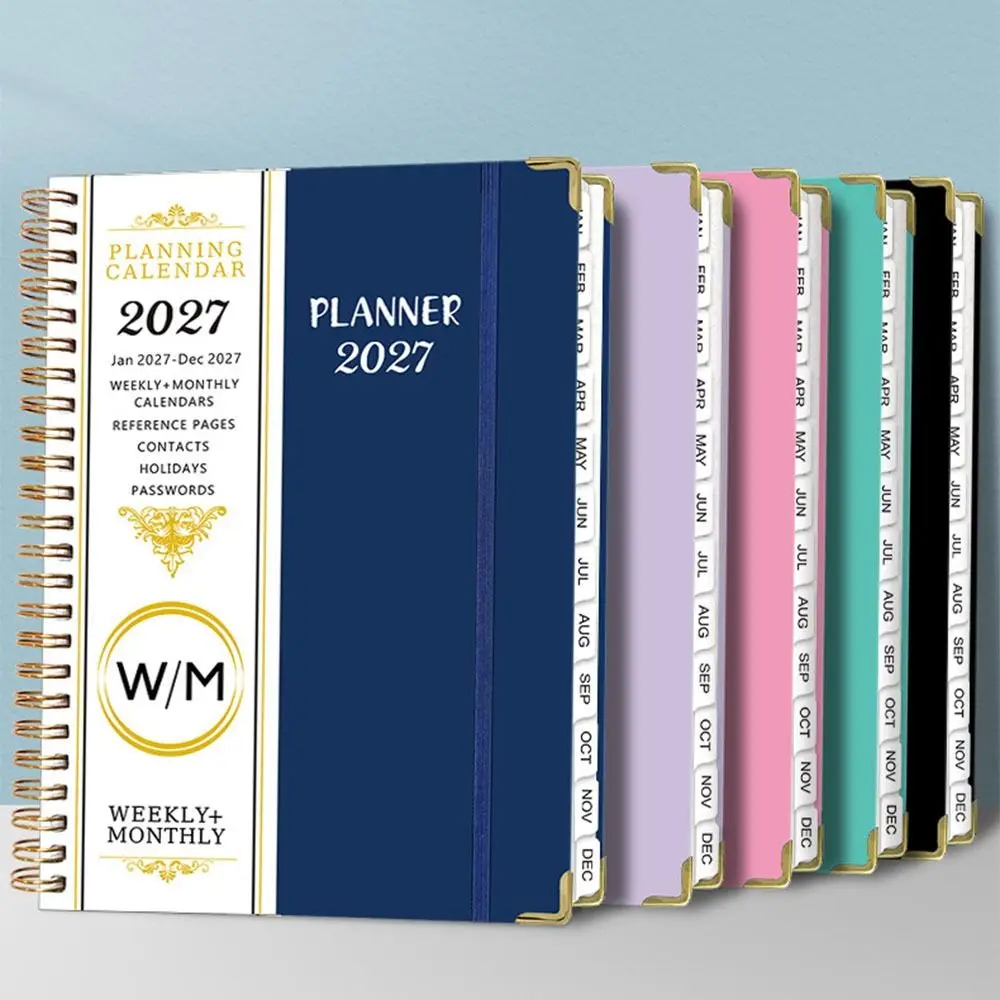2027 Yearly Planner Notebook Spiral Binding 365 Days Diary Spiral Schedule Notebook Plan Schedule A5 Size Office Work Planner