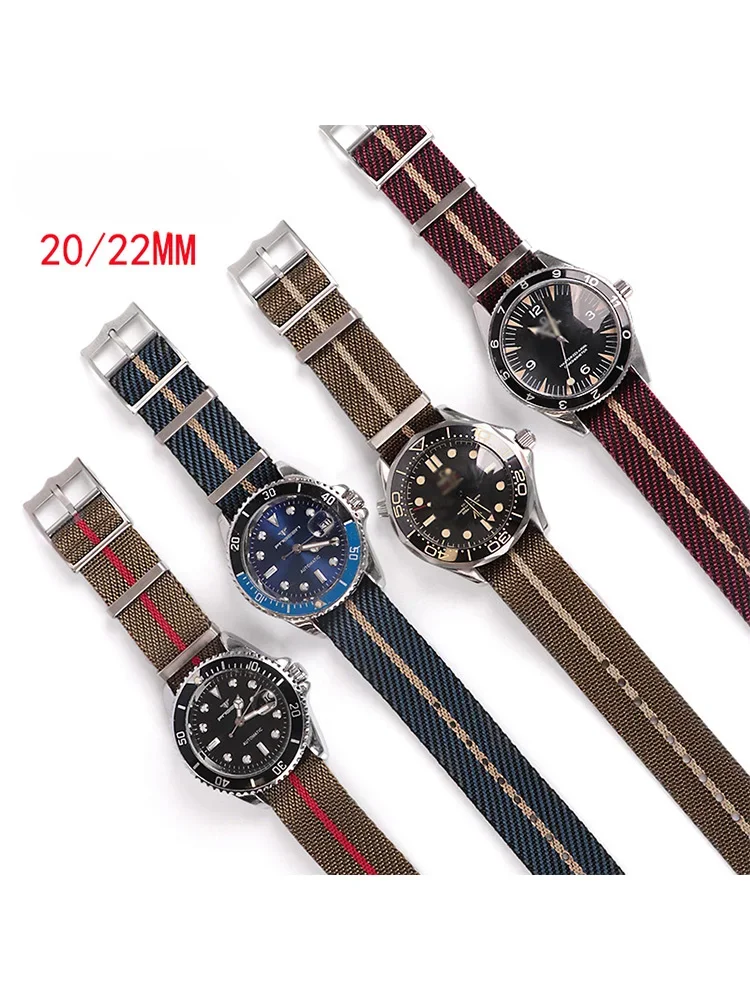 For Tudor Biwan Little Red Flower Series Watch Strap Jacquard Weaving Exquisite Sweatproof Nylon Watchbands 20 22mm