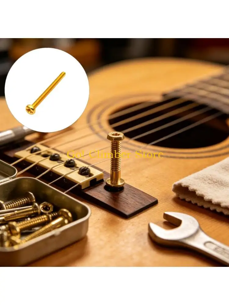 Q84C Metal Screws for Fixed Guitar Bridge Installation, Crosses-Recessed Drive with Rounded Head, Package of 10 Fasteners
