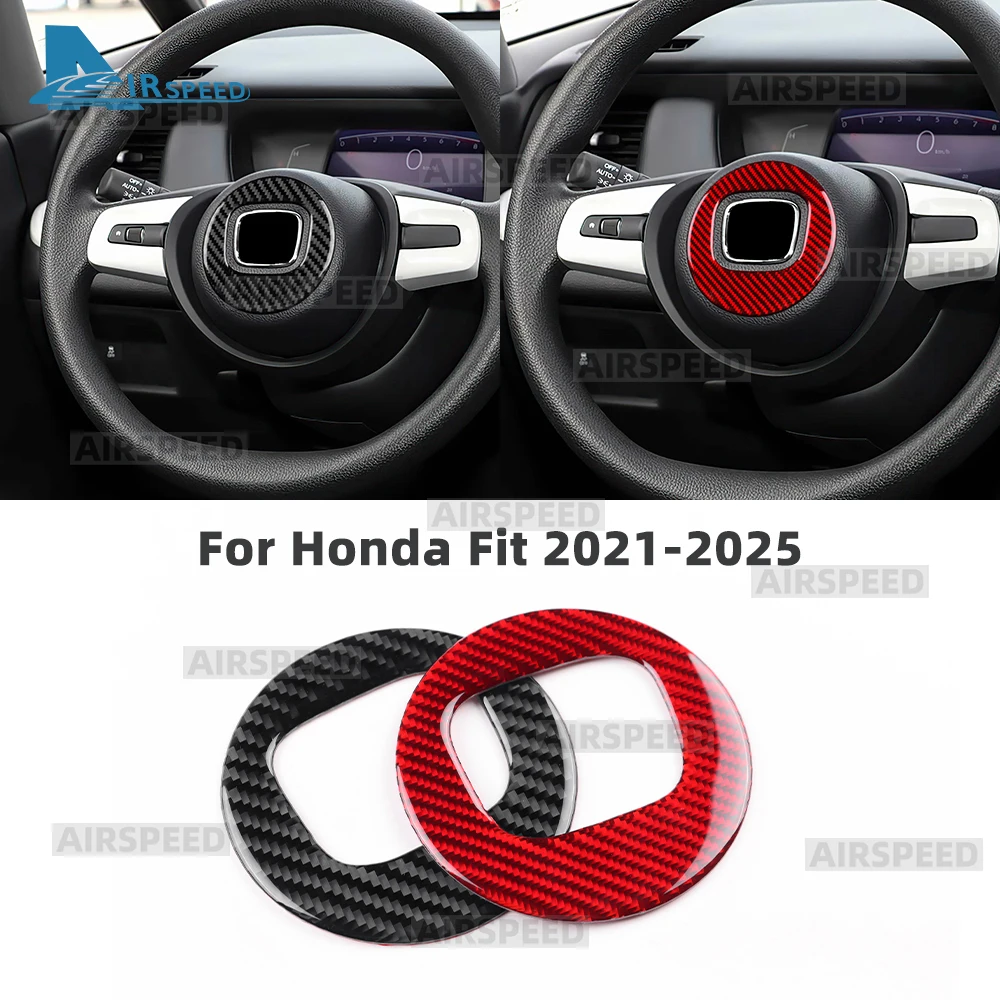 

Для Honda Fit 2021 2022 2023 2024 2025 настоящее мягкое углеродное волокно LHD RHD автомобильное рулевое колесо центральная отделка салона аксессуары