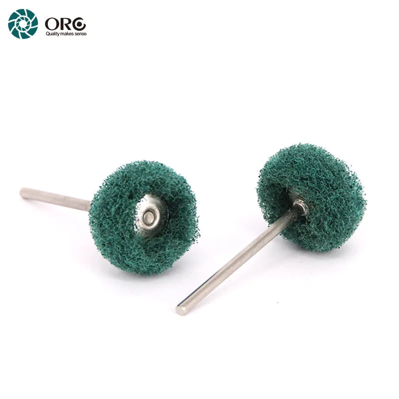 ORO 22mm Mini Nylon Fiber Buffing Wheel 2.35mm Rotary Tool Bit for Deburring Cleaning Jewelry Metal Polishing