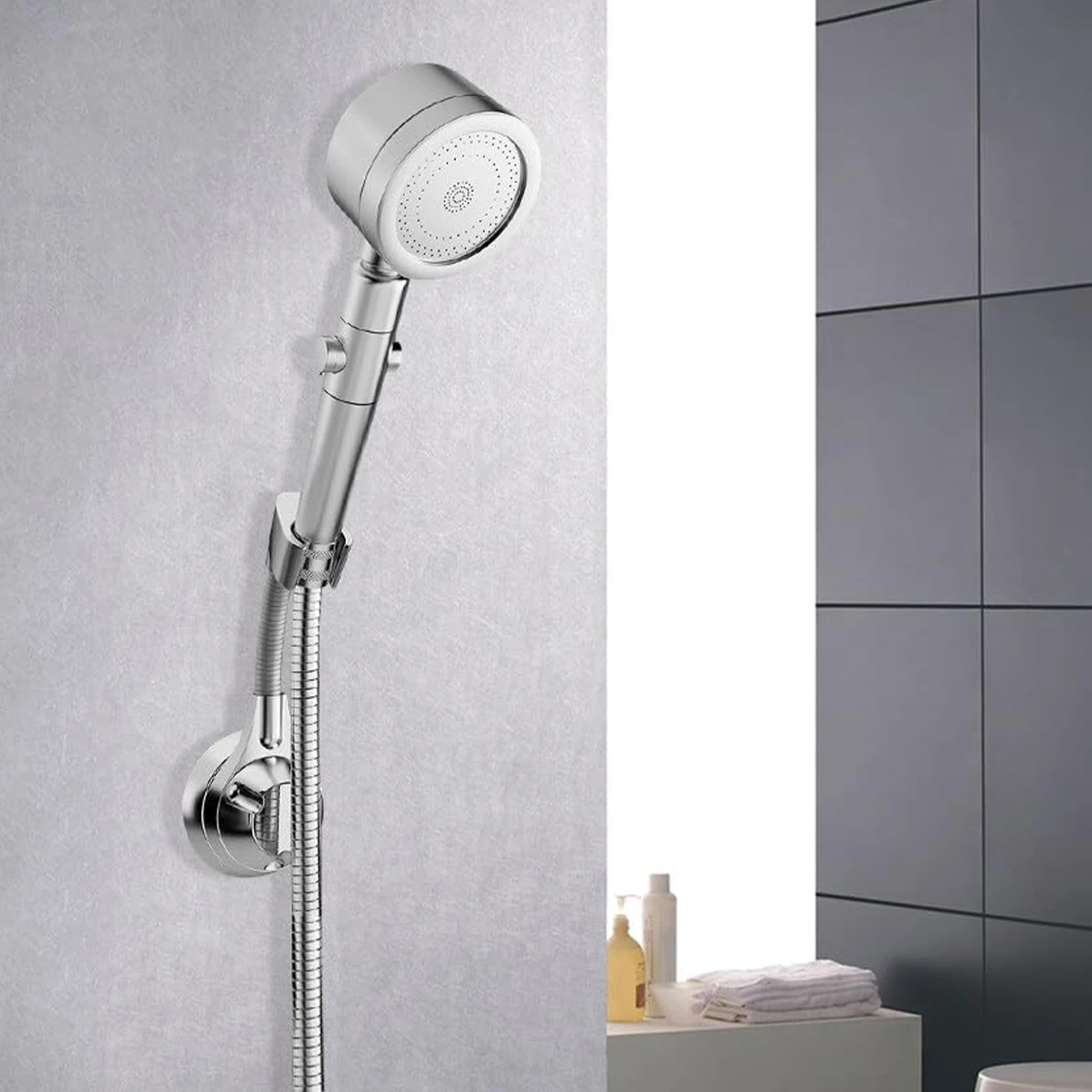 

1Pcs Adjustable Plastic Suction Cup Shower Head Holder Nozzle Holder Punch-Free Multi Angle Rotation Shower Bracket