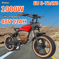 Electric Bike 1000W Motor 48V13AH Lithium Battery Mountain Motorcycle E Bike 20*4 Inch Fat Tire Aluminum Alloy Electric Bicycle