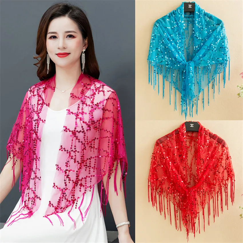 2022 Elegant Women Tassel Shawl Capes Europe and America Lady Sequins Wrap Bolero Accessories Coat Princess Tops Outwear WZ1912