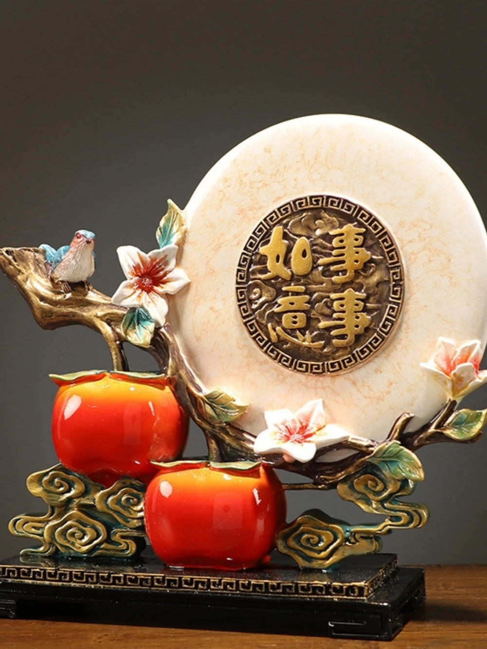 Fashion Persimmon Ruyi Decoration Means Good New Chinese Manual Painting Can Be Decorated In The Entrance Cabinet