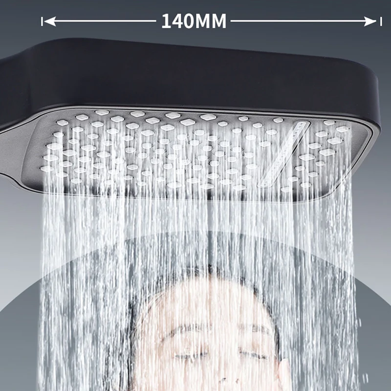 7 Modes Large Panel Shower Head Adjustable One Button Stop Bathroom High Pressure Water Saving Shower Set Bathroom Accessories view 6