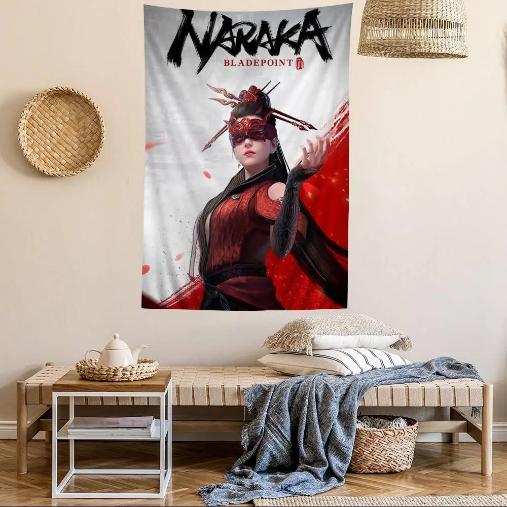 Naraka Bladepoint Printed Large Wall Tapestry Hanging Tarot Hippie Wall Rugs Dorm Cheap Hippie Wall Hanging