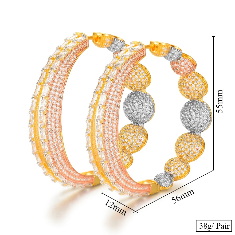 Missvikki Original Luxury Dubai Style Charm Hoop Earrings For Women Wedding Party Shiny Earrings Gift High Quality Accessories