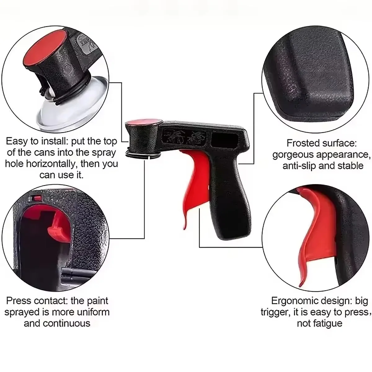 Brand New Paint Spray Handle Bottle Adapter, Aerosol Spray Ergonomic Full Grip Trigger Lock Ring Maintenance and Repair Tools, a