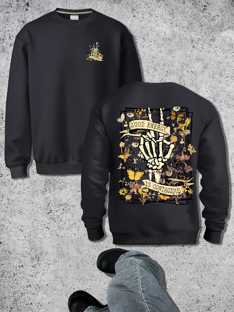 

A Mens High Quality Long Sleeved Fashionable 2025 Autumn and Winter Round-neck Hoodie Is for Both Men and Women Top