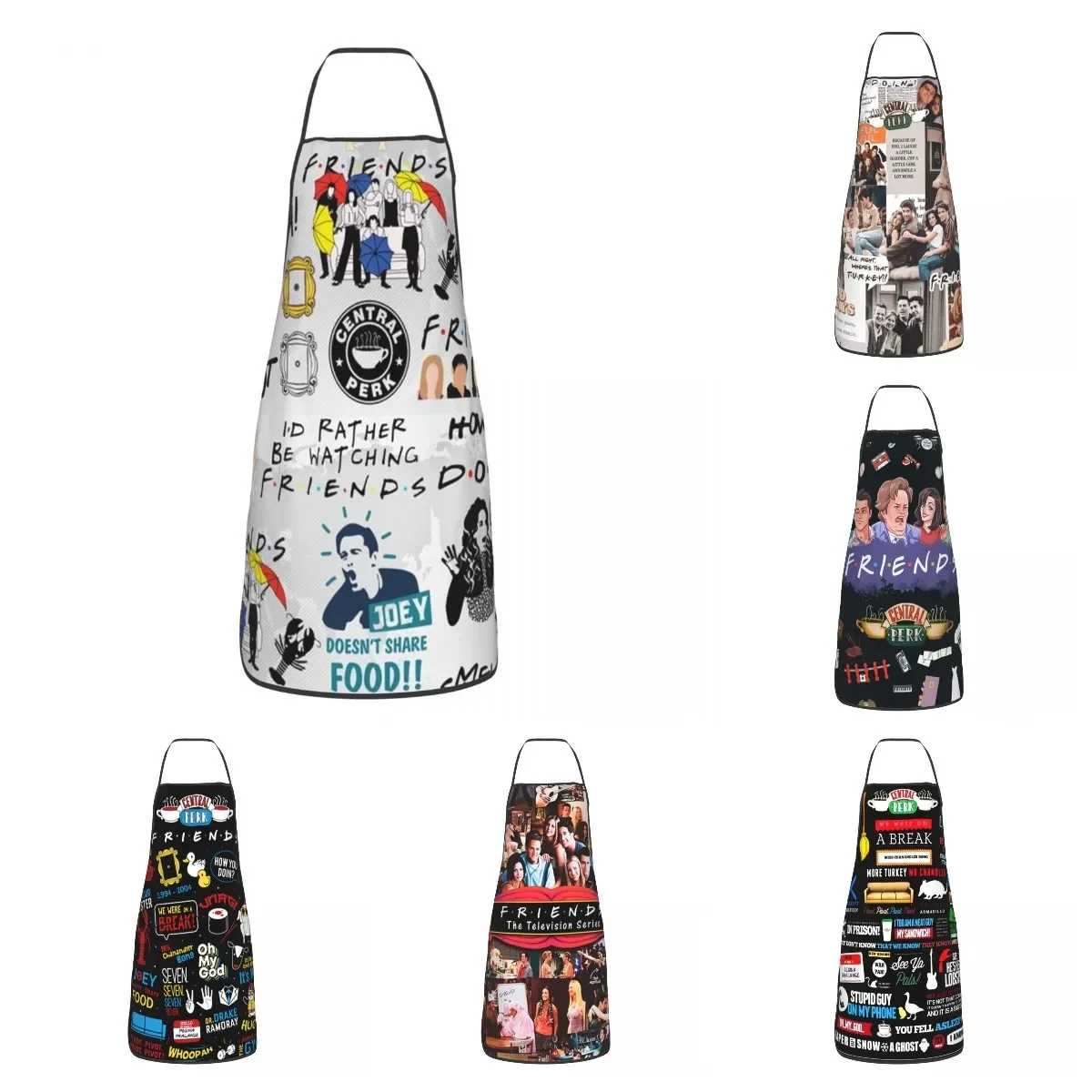 Unisex Funny Friends Collage Kitchen Chef Cooking Baking Apron Men Women TV Show Tablier Cuisine for Painting