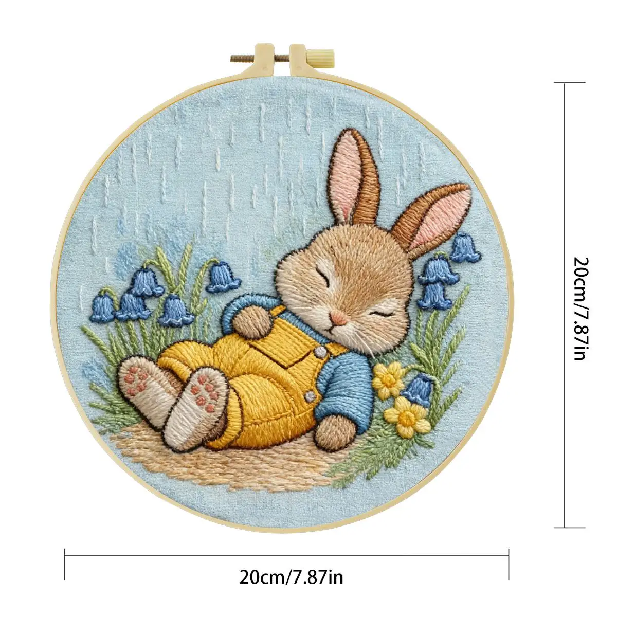1 Stück 20X20CM/15X15CM 7,87/6,3 Zoll Kaninchen-Stickerei-Starter-Kit DIY-Kit DIY-Stickerei-Set Handarbeiten Nadelkunst Nähkunst – Detail 5