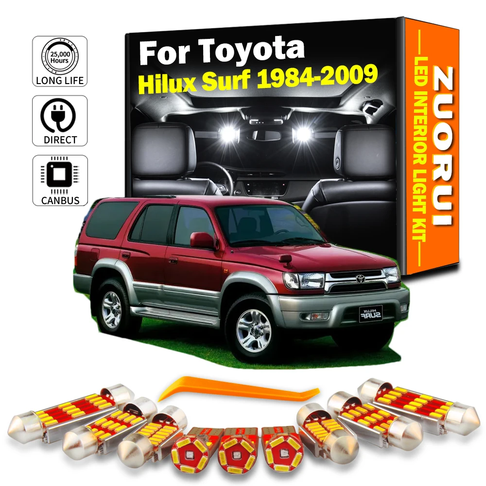 ZUORUI LED Interior Map Dome Plate Indoor Light Kit For Toyota Hilux Surf 1984- 1998 1999 2000 - 2006 2007 2008 2009 Signal Lamp