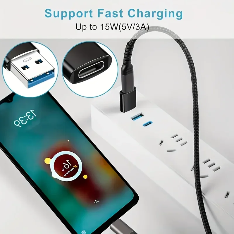 Adapter USB3.0 OTG, USB 2.0 na USB-C, Adapter USB żeński na USB-C męski z szybkim ładowaniem OTG USB-C do Xiaomi Samsung iPhone 15.1