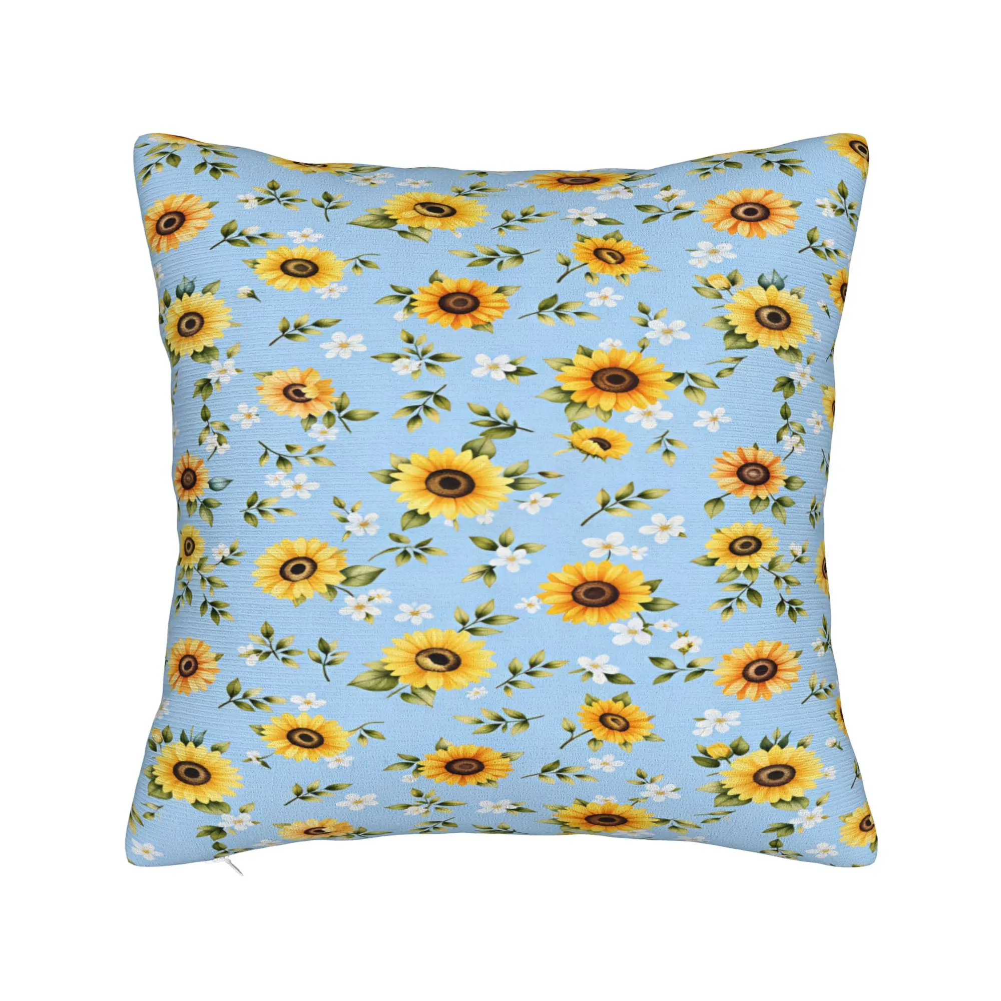 Watercolor Sunflower Meadow Pillow Case  Comfy Pillow Cover Funny Pillowcases For Couch Sofa Bedroom
