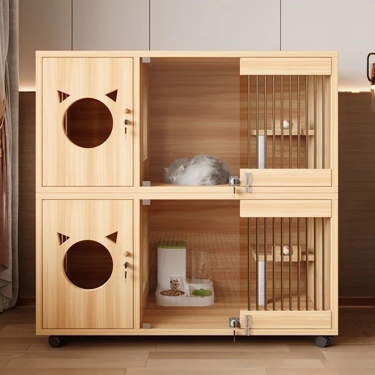 Cat House Villa Free Space Cattery Pet Cabinet Home Indoor Removable Cat Cage