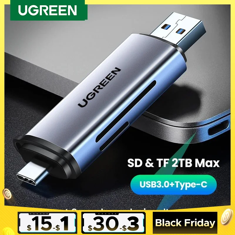 UGREEN Card Reader USB 3.0 to SD Micro SD TF Memory Card Adapter for PC Laptop Accessories Multi Smart Cardreader Card Reader