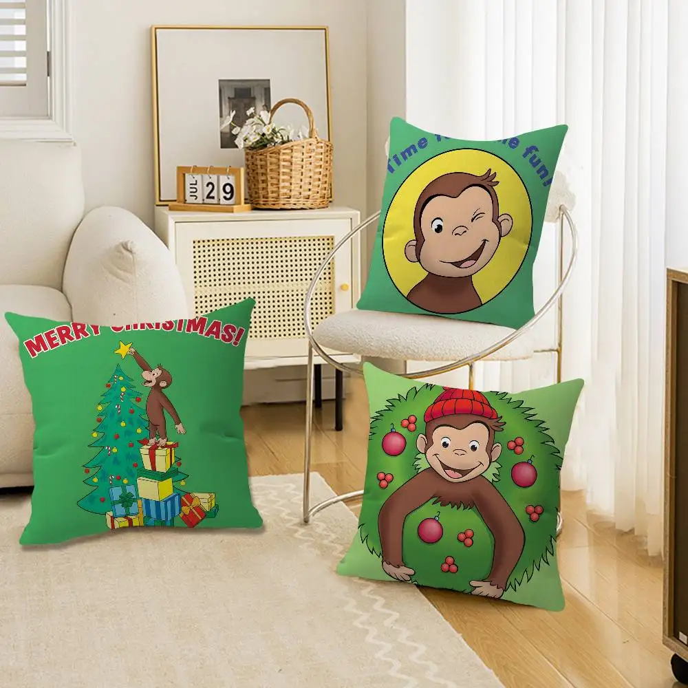 C-Curious G-George Office Cushion Pillowcase Car Cushion Cover45X45CM Lumbar Pillowcase Sofa Pillowcover