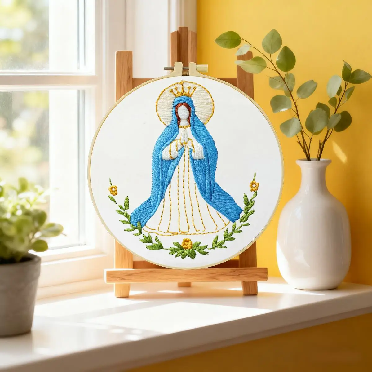 1pc 20X20CM/15X15CM 7.87/6.3inch Religious Virgin Mary Embroidery Starter Kit DIY kit DIY embroidery kit manualidades