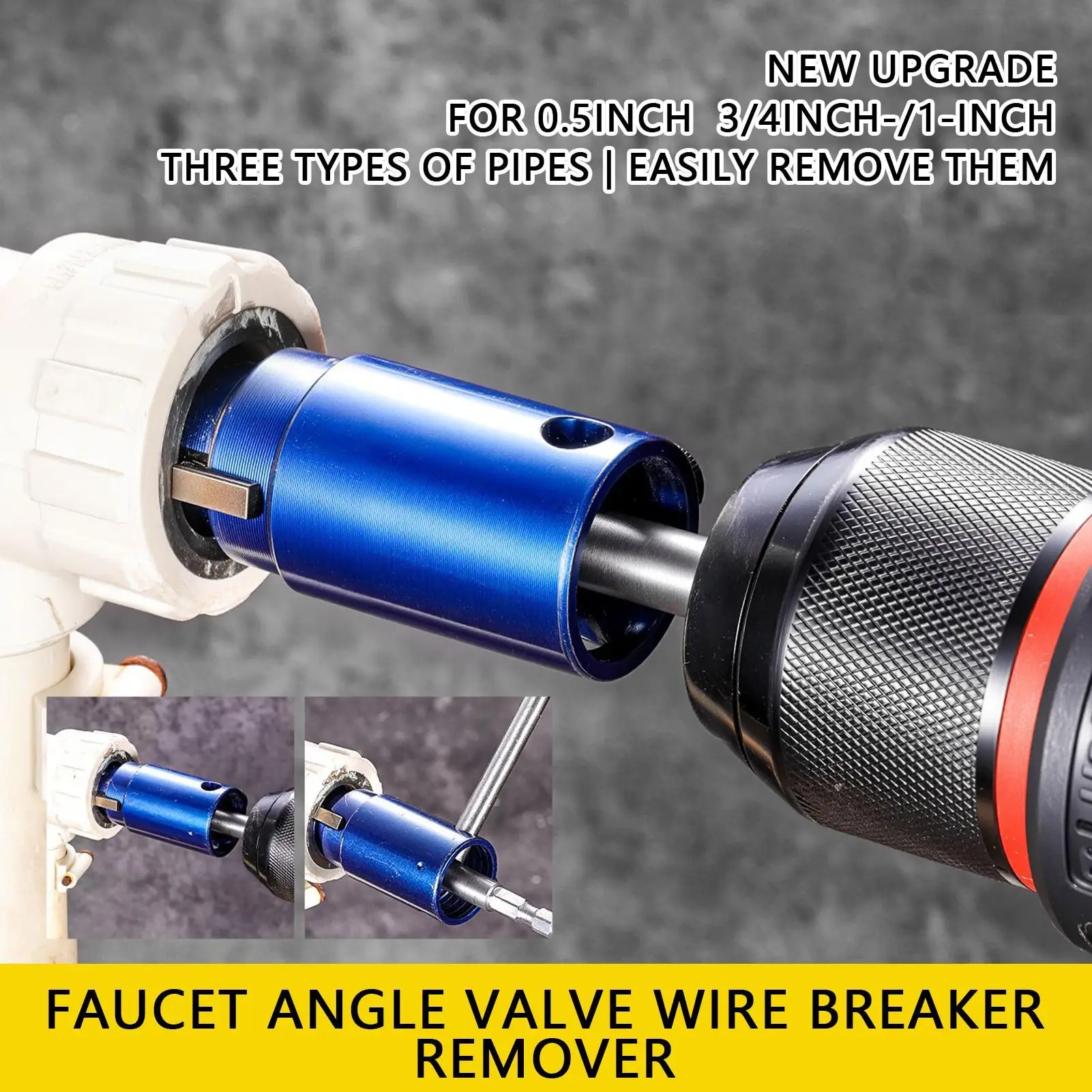 Broken Pipe Extractor Tool Broken Pipe Thread Remover Fit 1/2in 3/4in 1in Tube Heavy Duty Changer for Drill Plumbers Shower
