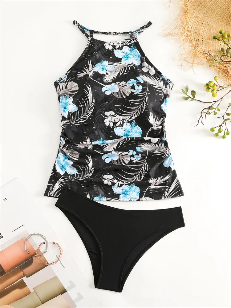 

Bikini Swimsuit Women High Waist Swimwear 2024 New Print Bikinis Set Sexy Tankini Bathing Suit For Female Summer Beach Two Piece