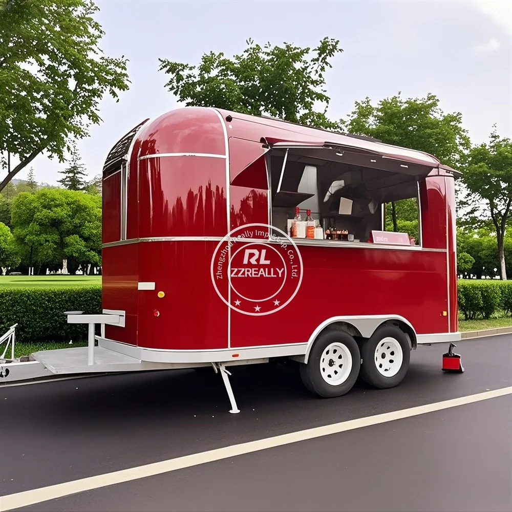 

Food Trailer Outdoor Mobile Kitchen Fast Food Truck With Catering Equipment Coffee Hot Dog Cart With Wheels