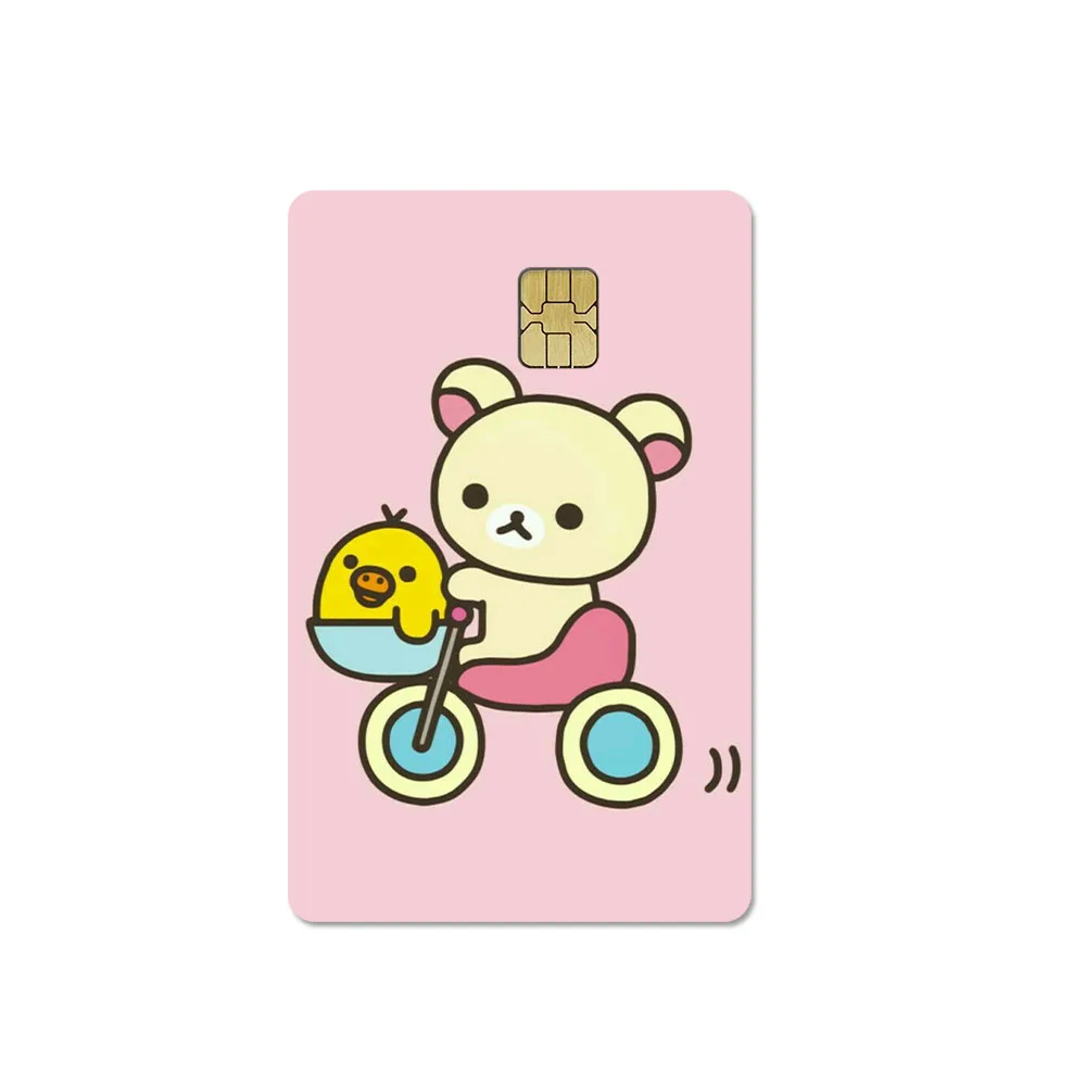PVC Rosa Süßer Japanischer Cartoon Rilakkuma Kiiroitori Kredit- und Debitkarten-Aufkleber, Bus-Pass DIY Wasserdichter Kleiner Chip-Folienaufkleber – Detail 3