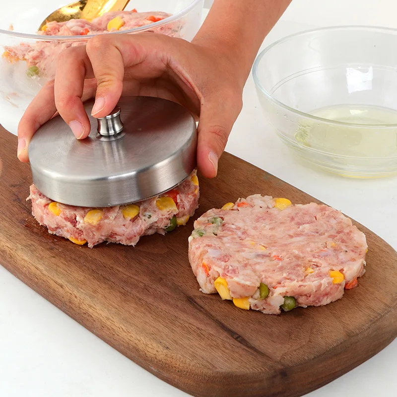 

LMM stainless steel meat press household kitchen gadget round rice ball meat pie press mold