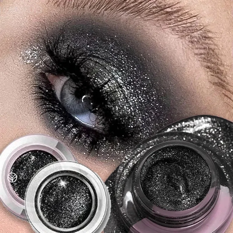 Sombra de ojos líquida de gelatina de 7 colores, brillo de agua de alto brillo, secado rápido, resistente al agua, sombra de ojos de larga duración, maquillaje resaltador