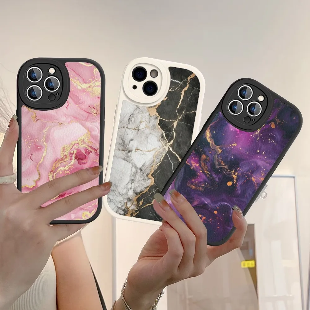 

Marble Art Fashion Pattern Phone Case Hard Leather For IPhone 16 15 14 13 12 Mini 11 14 Pro Max Xs X Xr 7 8 Plus Fundas