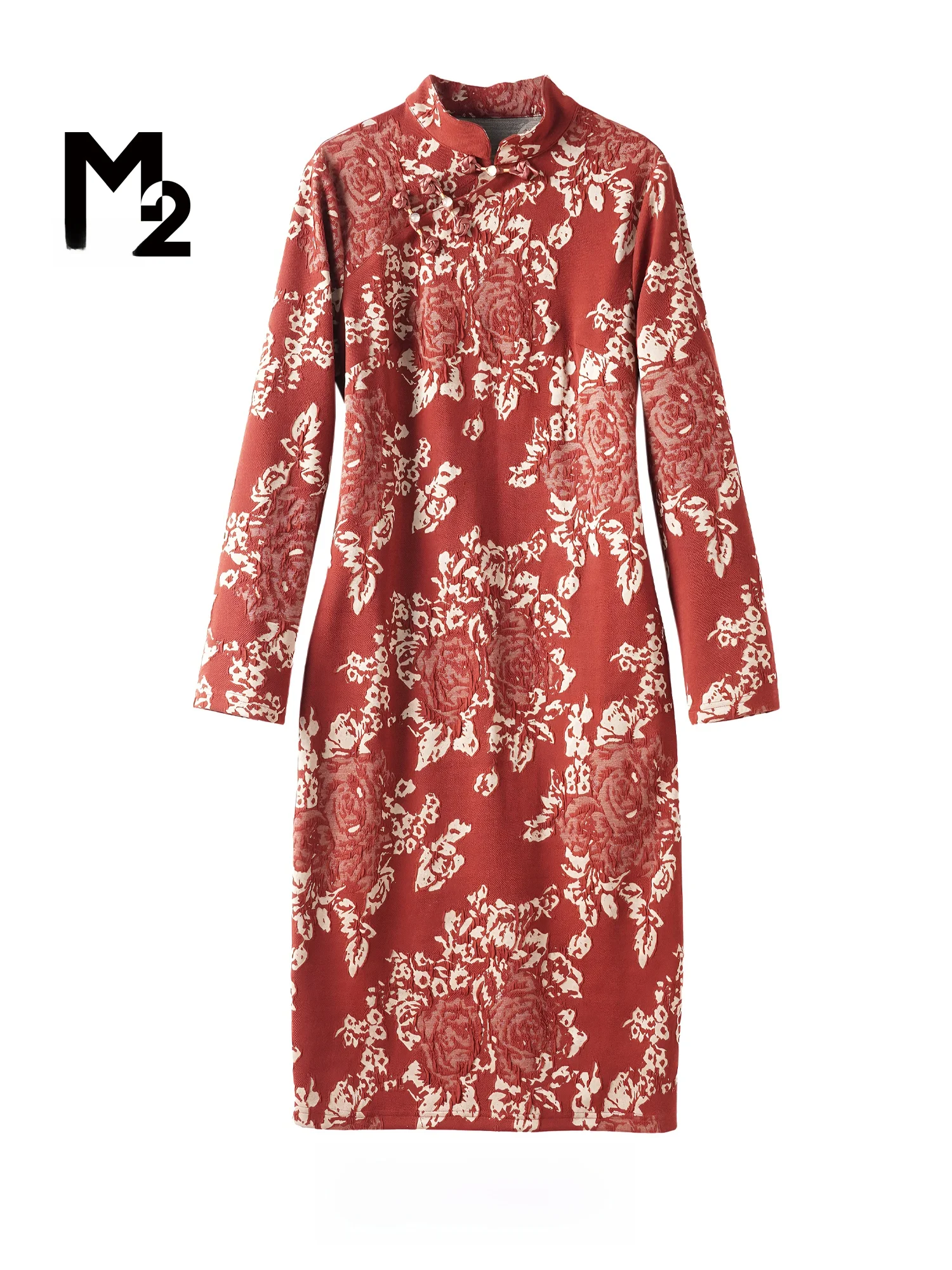 

Loose plus Size Middle-aged Mom Chinese Sle National Wind Qipao Dr M2 Women's Spring Autumn New Sle Long Sve Midi D...