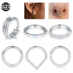 1PC G23 Titanium Piercing Nose Ring Hoop Earring Septum Piercing Nariz Clicker Ear Cartilage Tragus Daith Helix Lobe Jewelry