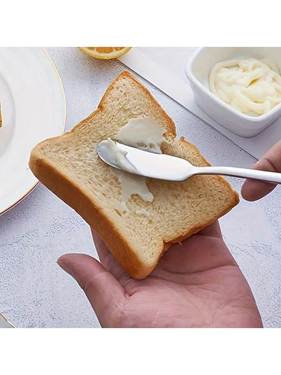 6pcs Stainless Steel Butter Knife,  Kitchen Butter Spatula, Multifunctional Cream Spatula, Kitchen Gadgets, Kitchen Supplies