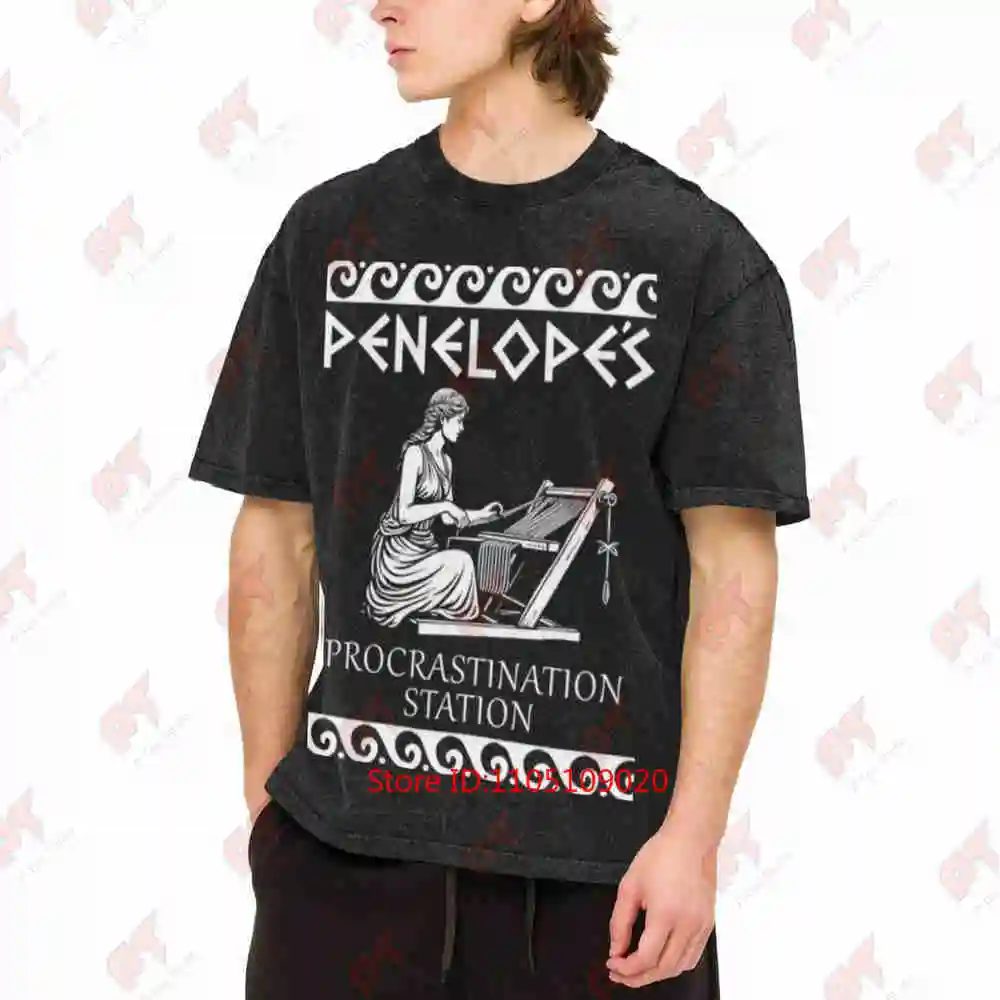 Greek Mythology Penelope Vintage Washed Tee Pure Cotton T-Shirt