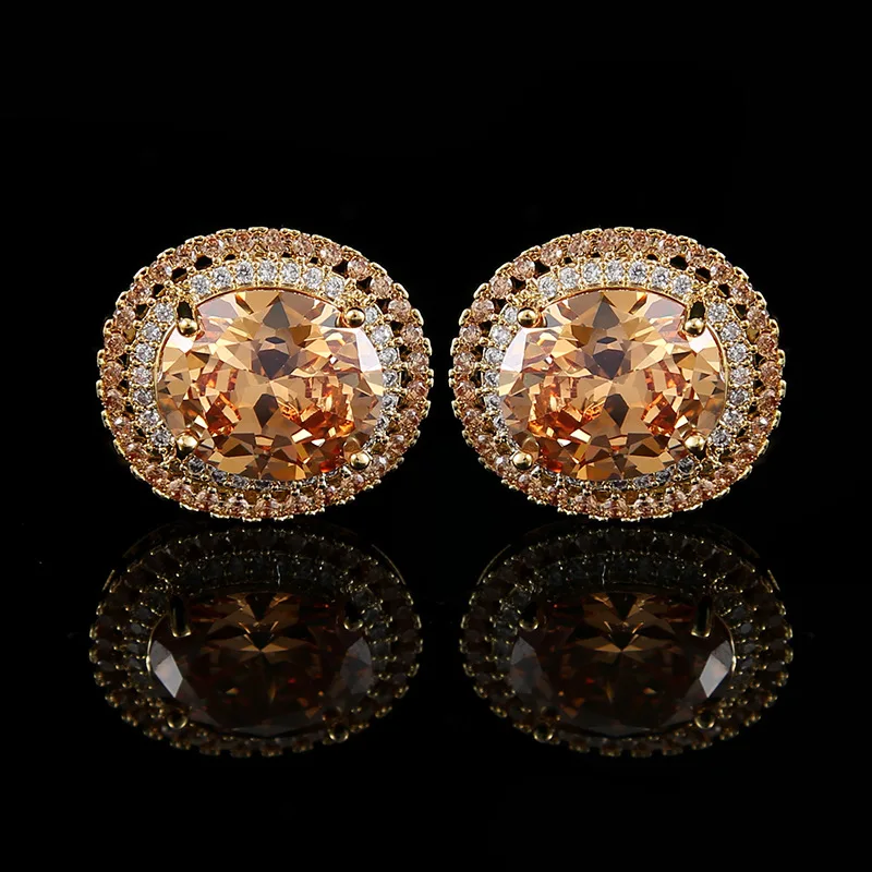 

Pink Zircon Cufflinks for Men High-end Luxury French Shirts Accessories Business Banquets Wedding Cuff Links Men's Jewelry Gifts