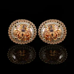 Pink Zircon Cufflinks for Men High-end Luxury French Shirts Accessories Business Banquets Wedding Cuff Links Men's Jewelry Gifts