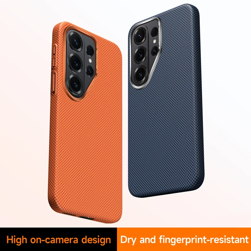 Metal Lens Carbon Fiber Texture Magnetic Case For Samsung Galaxy S26 S26Ultra S26+ S26Plus Luxury Wireless Charge Hard PC Cover