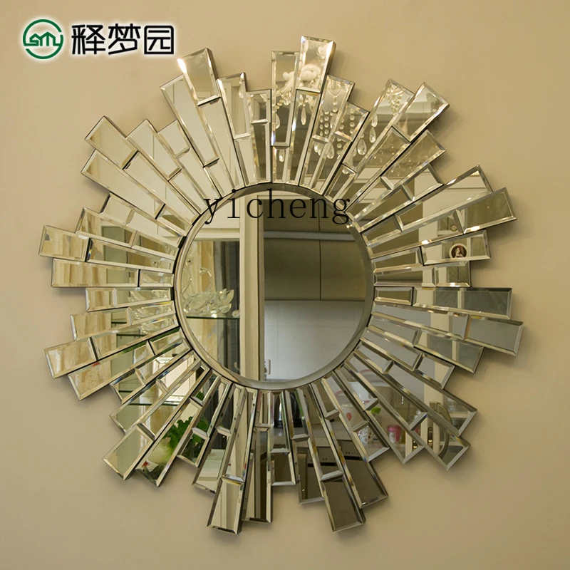 

ZZ three-dimensional hanging mirror decorative entrance bathroom dressing mirror European round