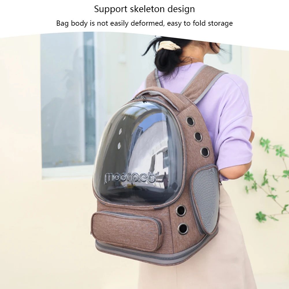 Breathable Space Capsule Pet Backpack Oxford Cloth Pet Cats Carrier Travel Bag Transparent Cover Portable for Cat Dog Transport