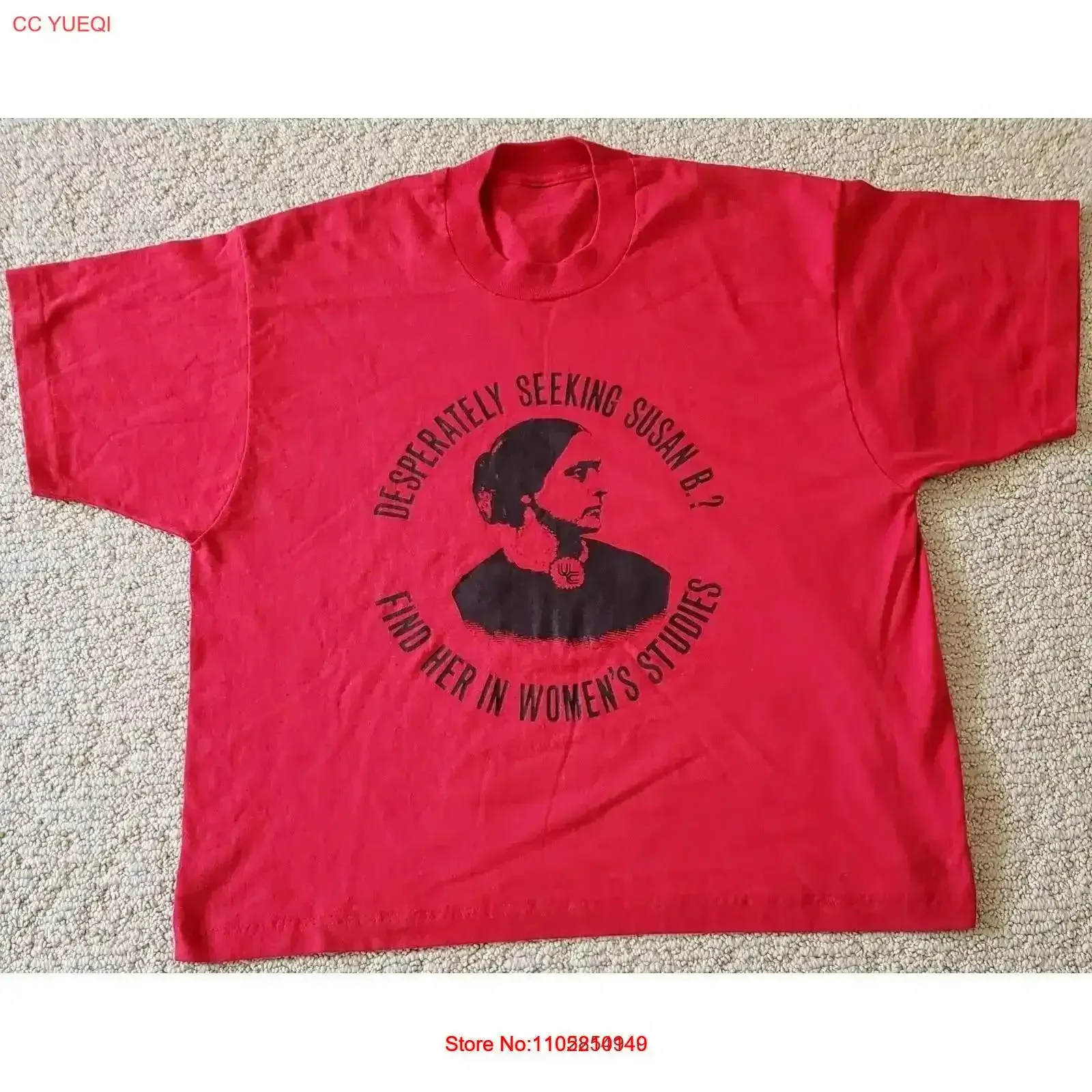 Vtg Desperately Seeking Susan B Anthony Womans Studies T Shirt vintage Washed Versatile homme fashion Comfortable vintage