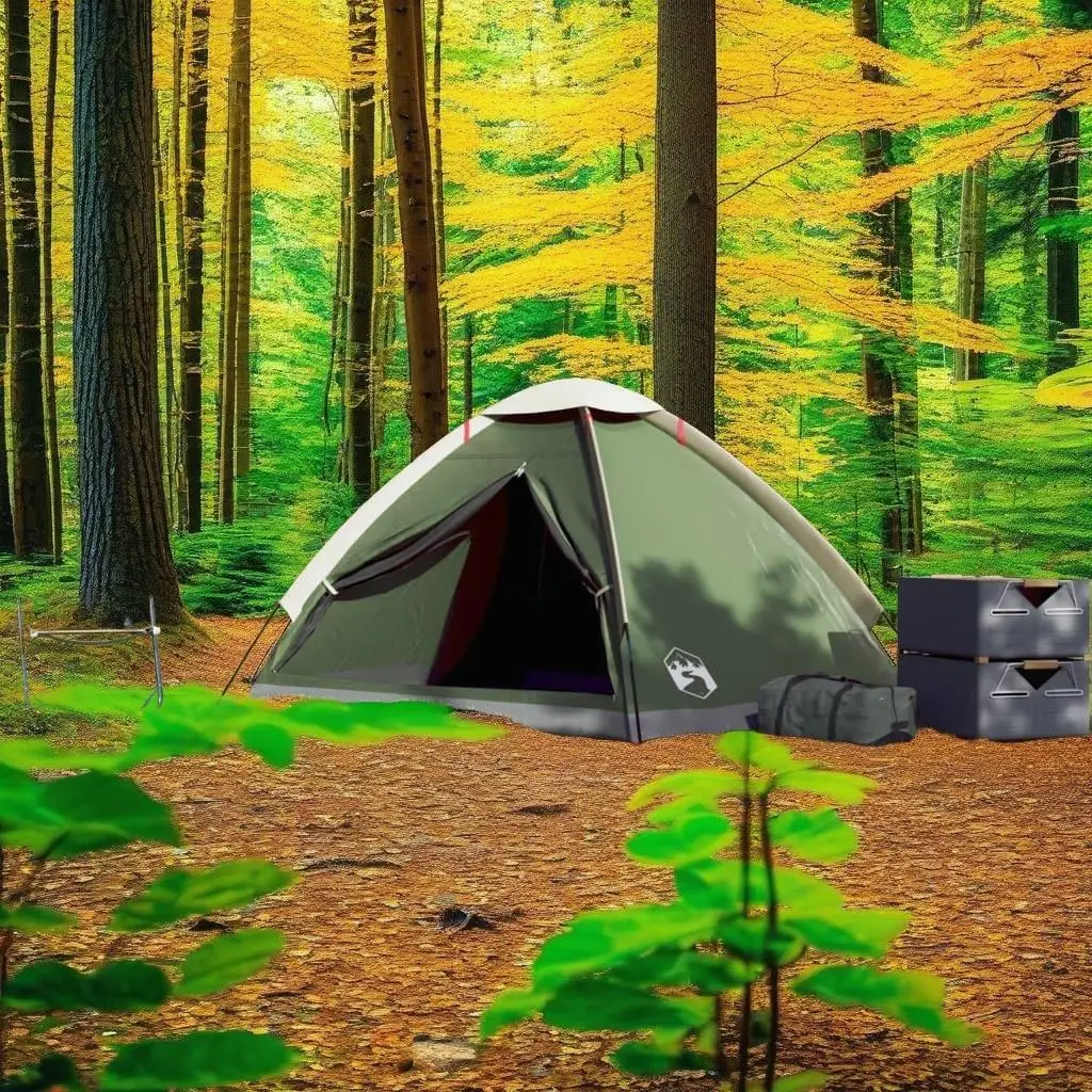 Wasserdichtes grünes Kuppel-Campingzelt für 2 Personen – leicht, tragbar, für Outdoor-Abenteuer