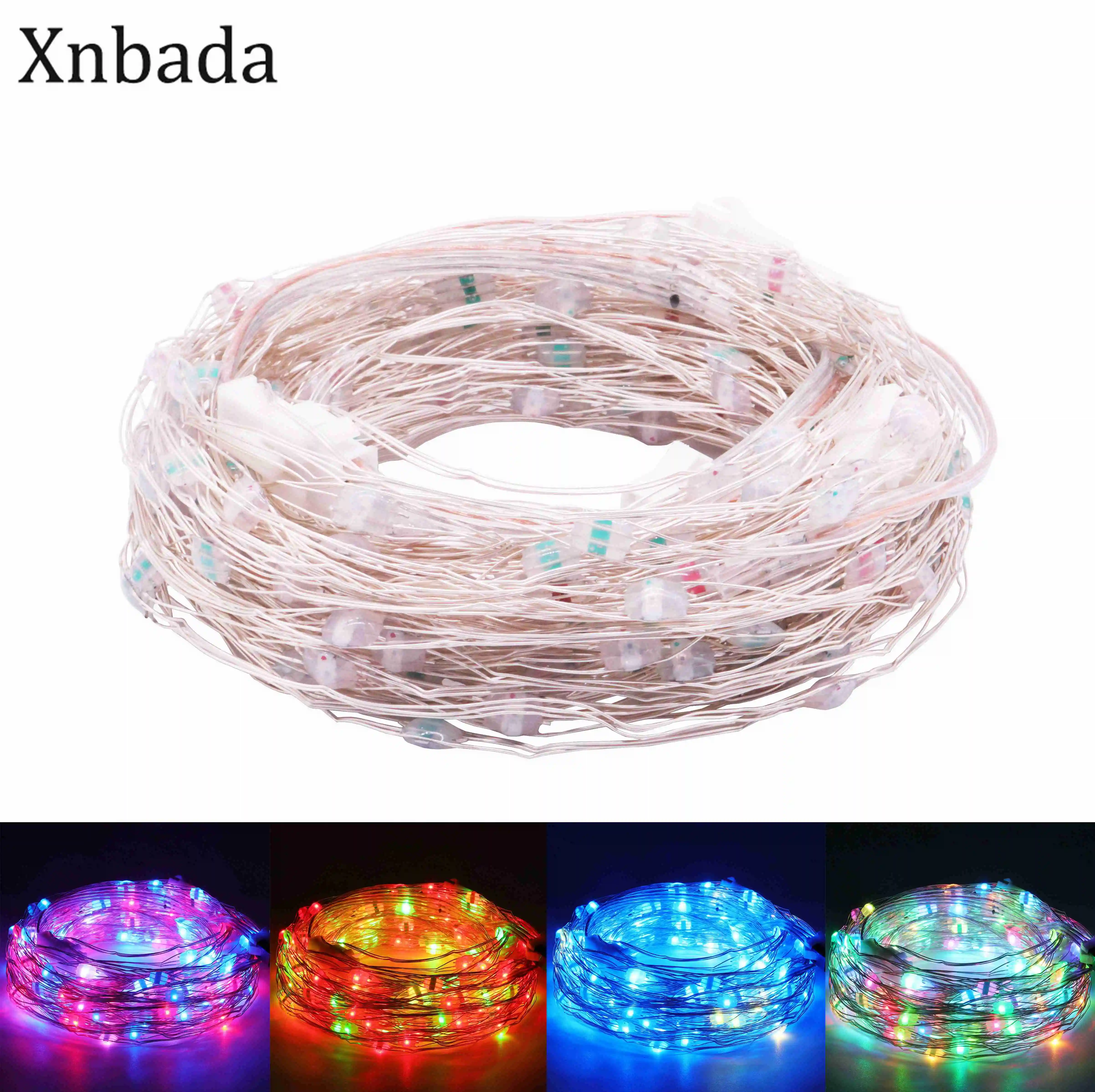 WS2812B DC5V RGBIC LED łańcuch świątecznych lampek oświetlenie imprezowe dekoracje urodzinowe Dreamcolor String adresowalne indywidualnie IC