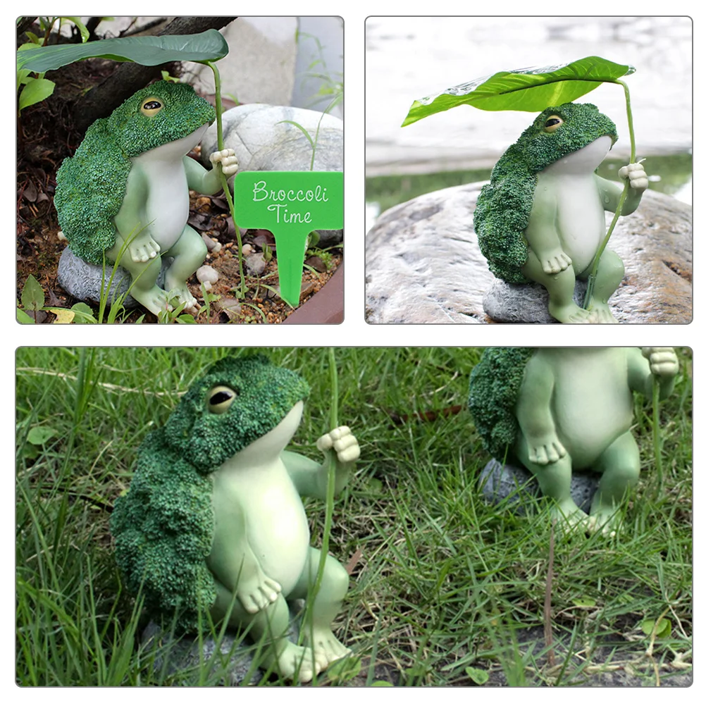 

1Set Simulation Frog Ornament Resin Craft Lifelike Garden Decor Outdoor Statue for Courtyard Villa Yard Landscape