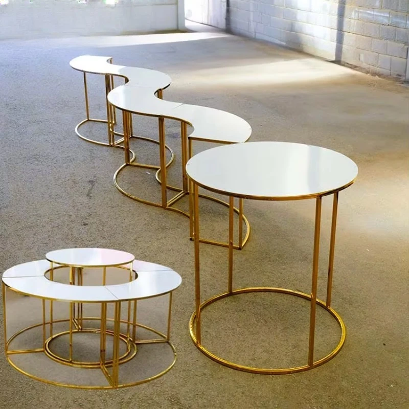 Wholesale Dinner Dessert Cake Half Moon Buffet Table Background Stand Wedding Party Event Decoration
