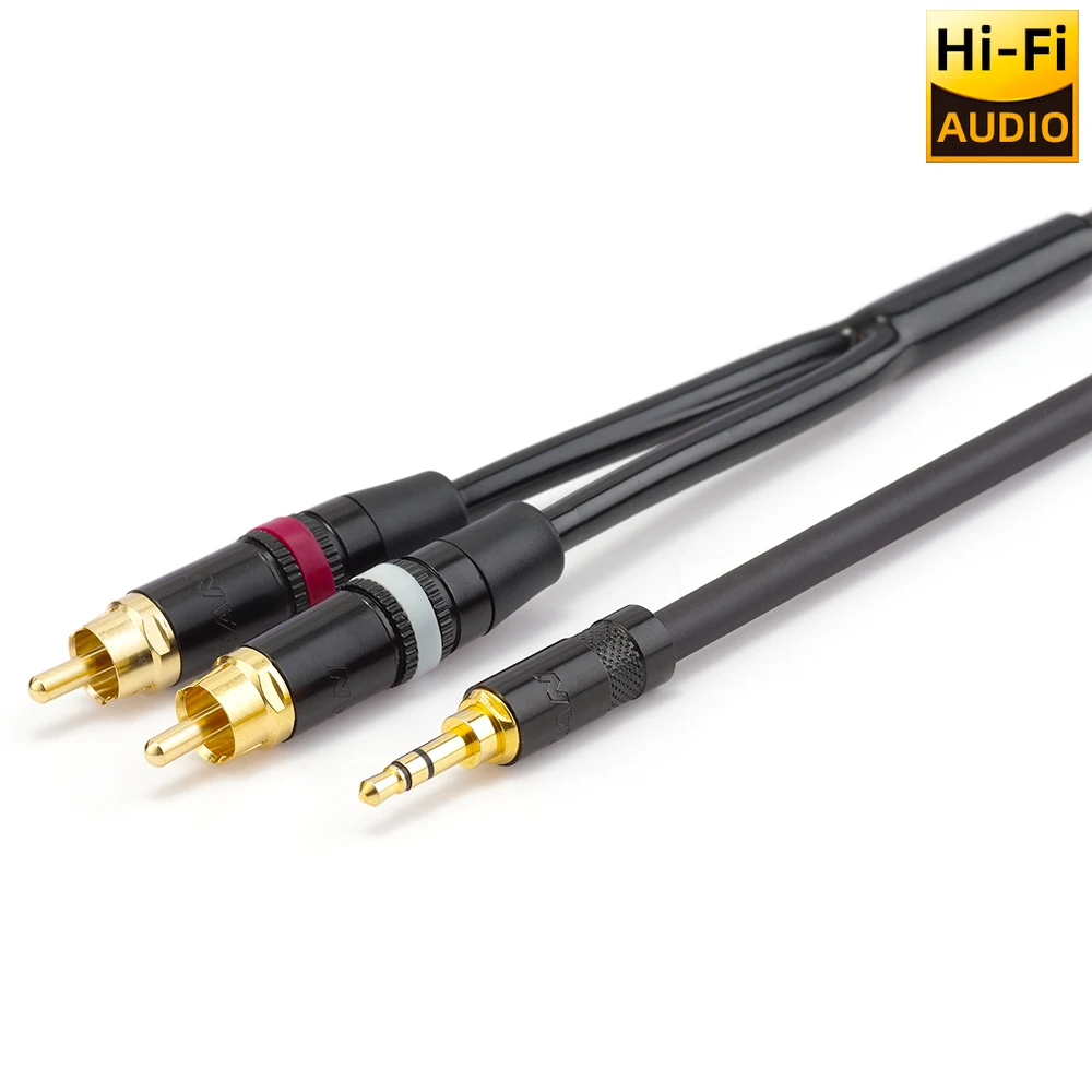 ▲   Japoński kabel Mogami 2549 HIFI 3.5mm do Dual RCA Audio OFC REAN pozłacane wtyki do wzmacniacza, głośnika, komputera, karty dźwiękowej — zdjęcie produktu 4