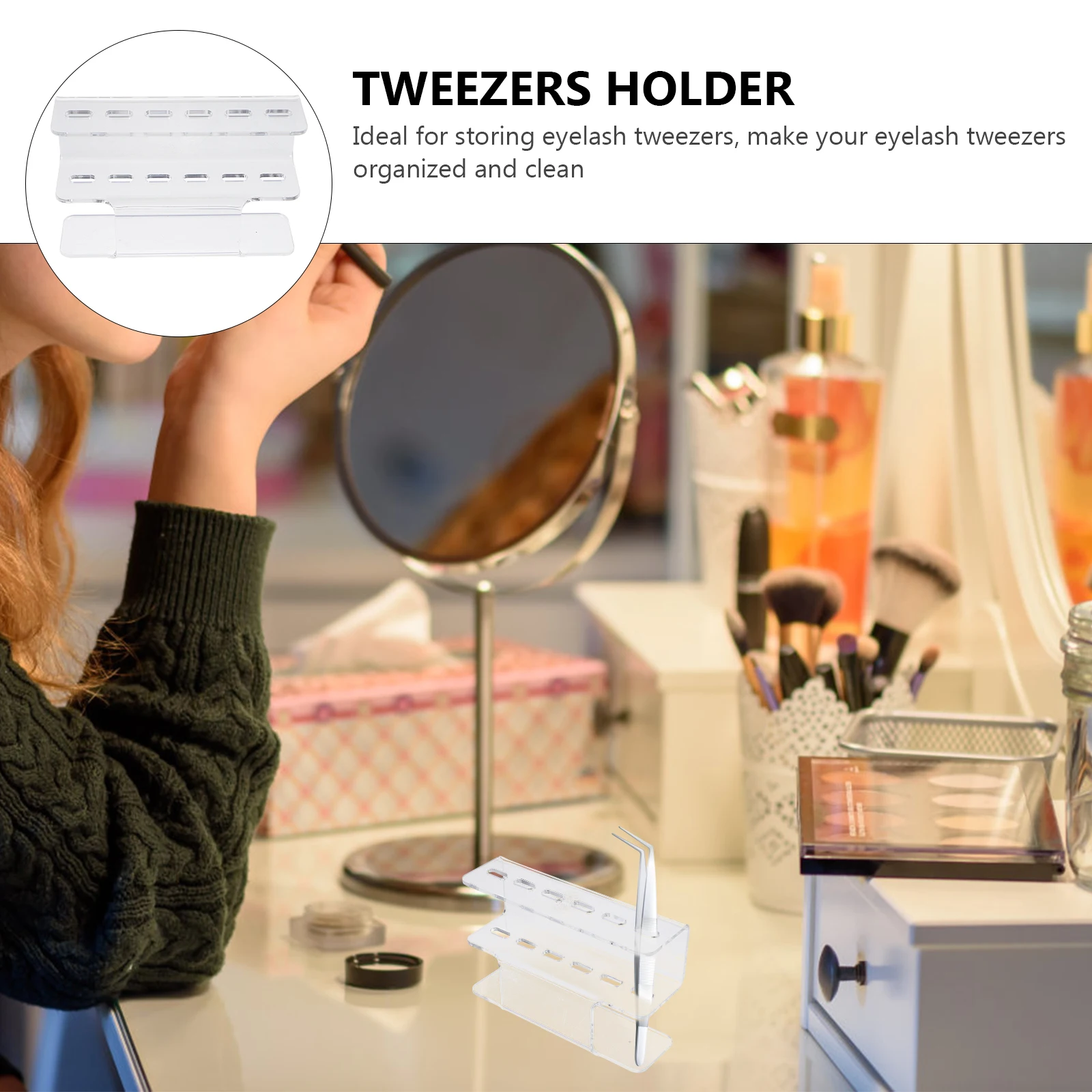 Wimpernpinzette-Ausstellungsständer, transparenter Acryl-Halter, Rack für Verlängerungen, Cluster, Make-up-Organizer, praktische Langzeitgebrauch