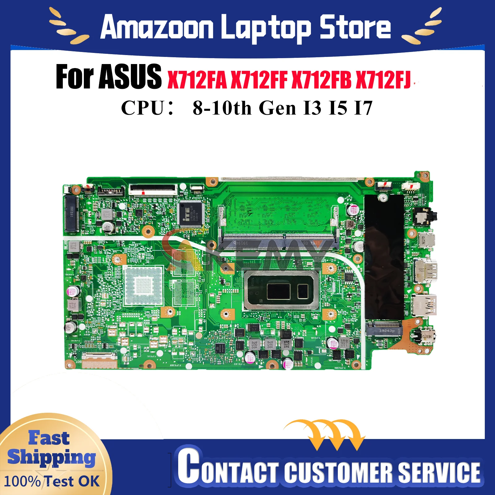 

X712FA Материнская плата для ноутбука ASUS X712FLC X712FF F712F X712FL K712F X712F S712F X712FB V712F X712FJ Материнская плата с процессором I3 I5 I7