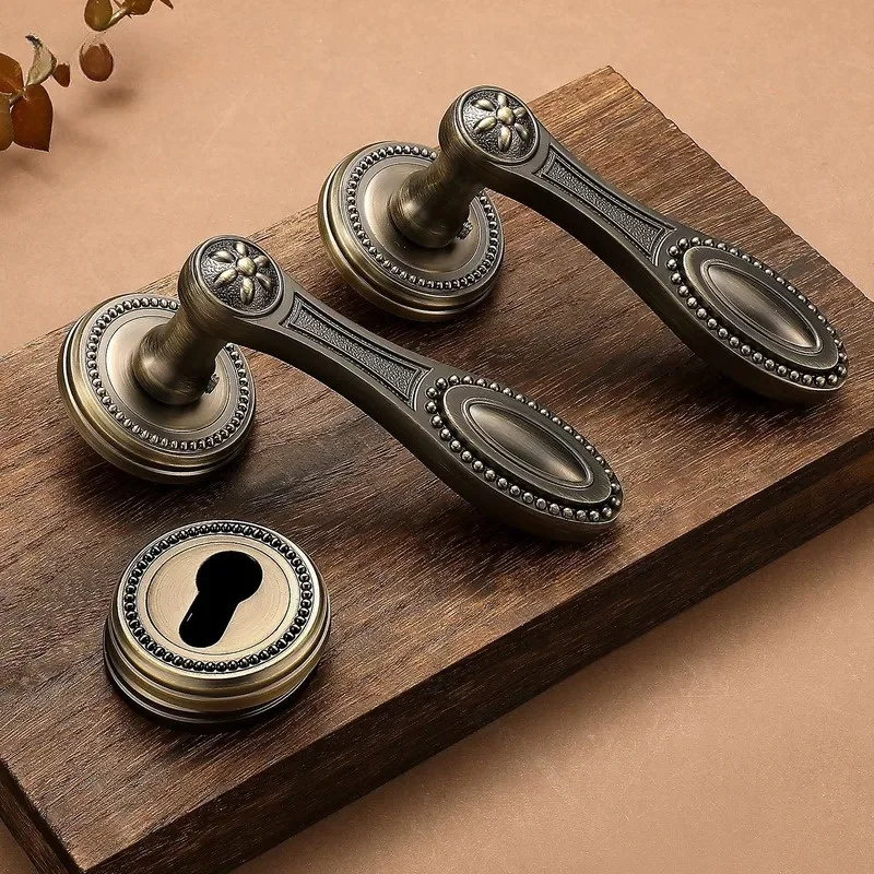 american-yellow-bronze-bedroom-door-lock-advanced-sense-household-indoor-bathroom-silent-magnetic-door-handle-lock
