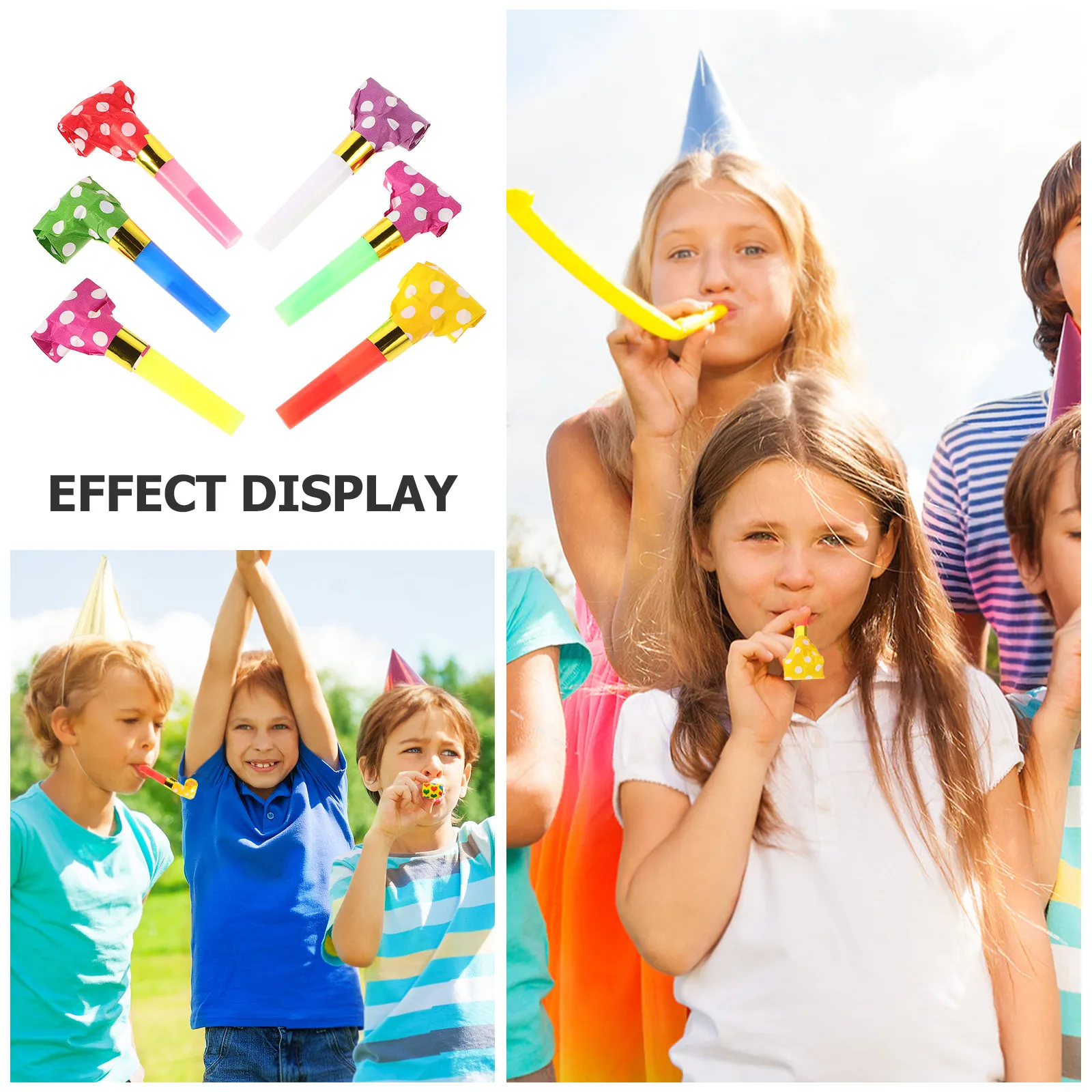 40Pcs Colorful Party Blowers Vibrant Candy-Colored Blowouts for Kids Birthday Celebrations Festive Noise Makers Squawkers