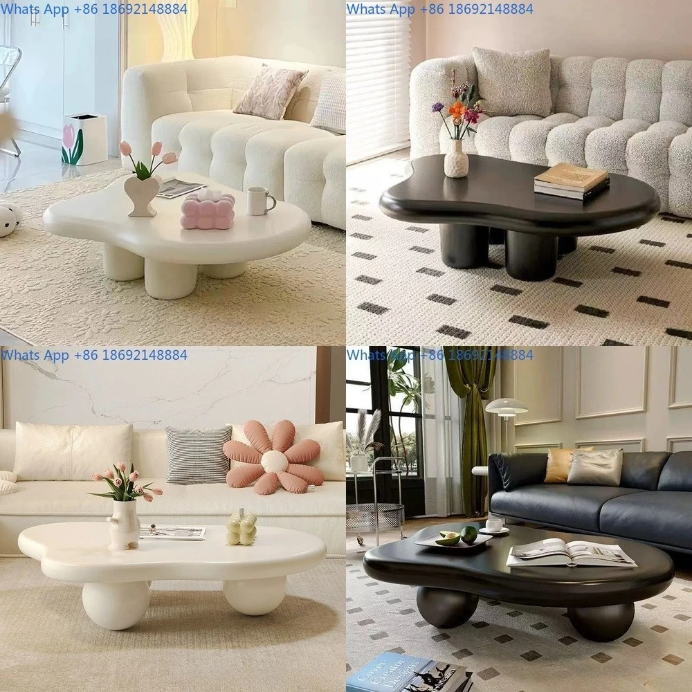 

Cloud Shaped Coffee Table Wabi Sabi Style Living Room Creative Round Side Table for Home Bedroom